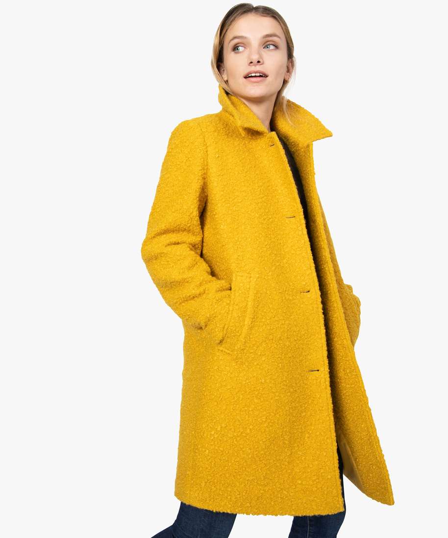 manteau femme hiver moutarde