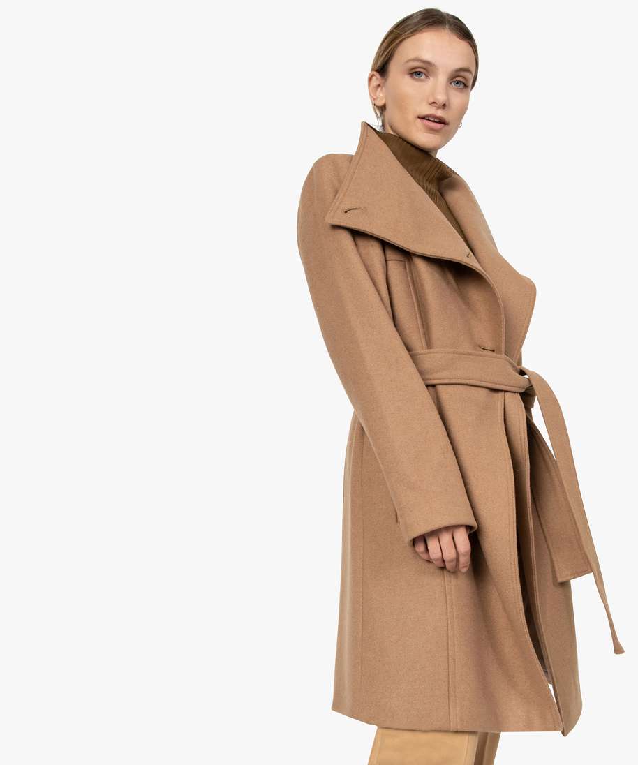 manteau camel femme avec ceinture