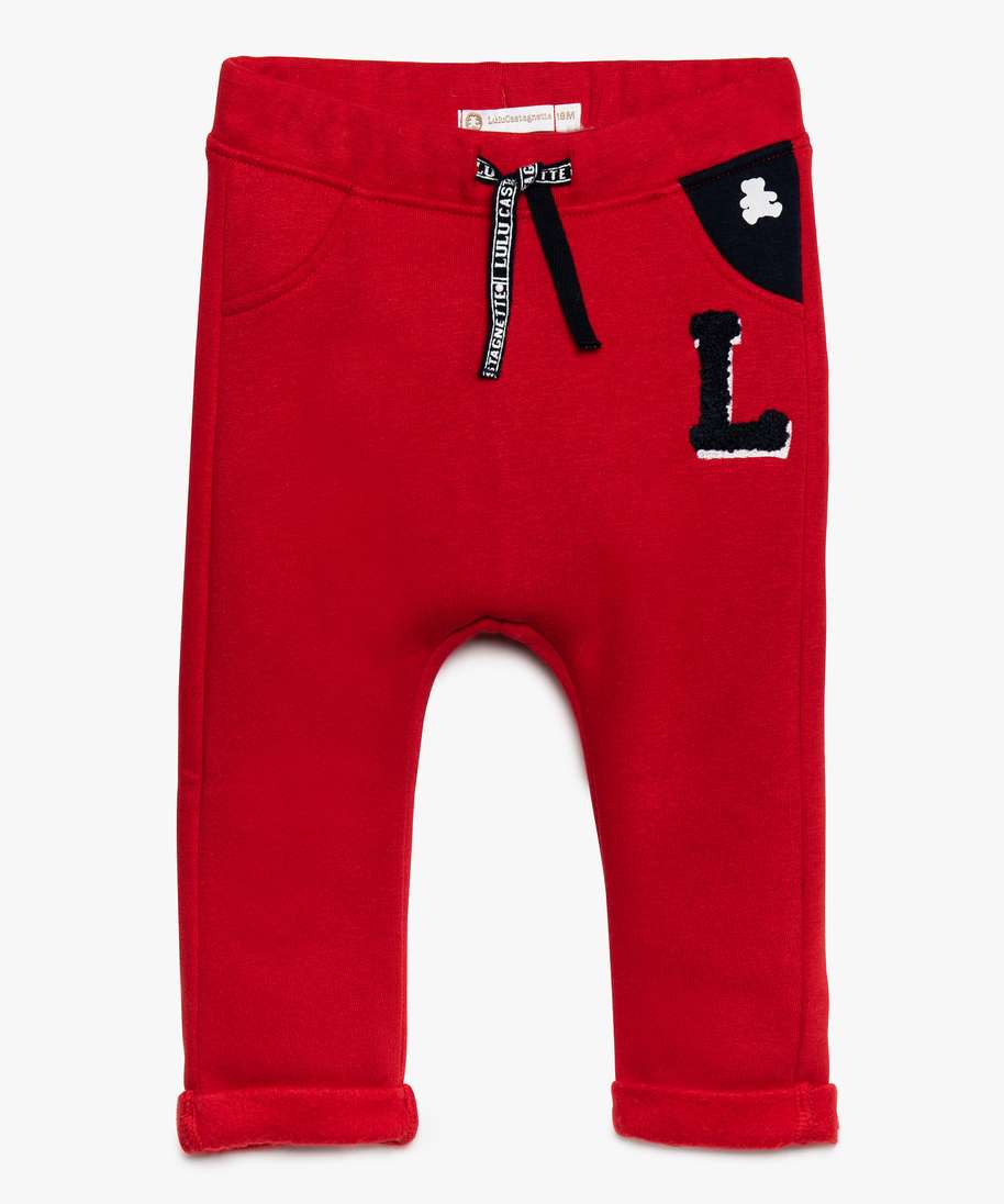 pantalon de jogging bebe garcon en molleton - lulu castagnette rouge  joggings