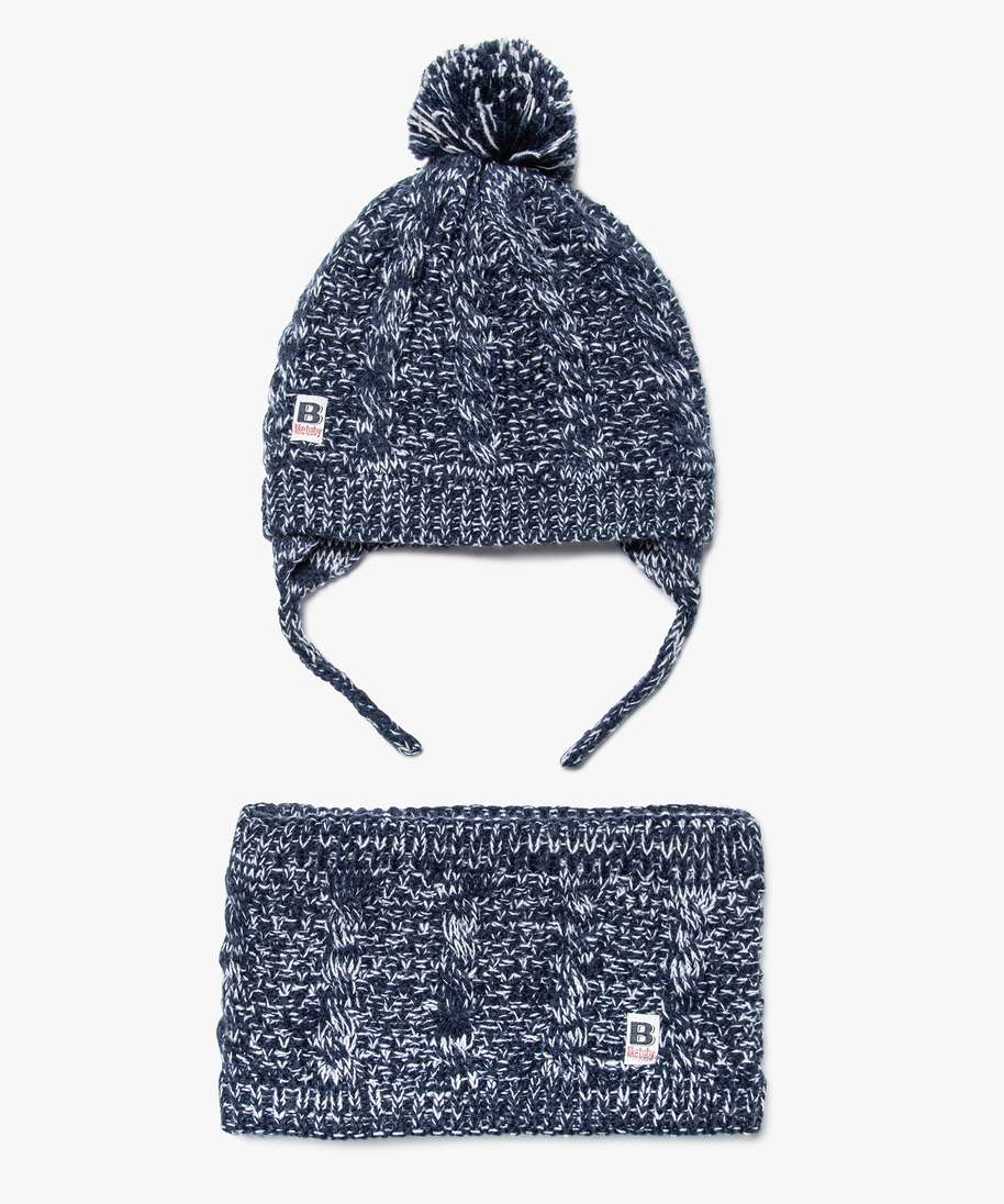 Ensemble SNOOD + BONNET Bleu Indigo