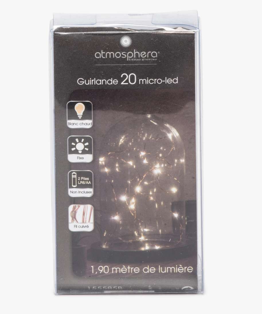 Guirlande lumineuse à piles Flashing light Blanc chaud 100 Micro LED