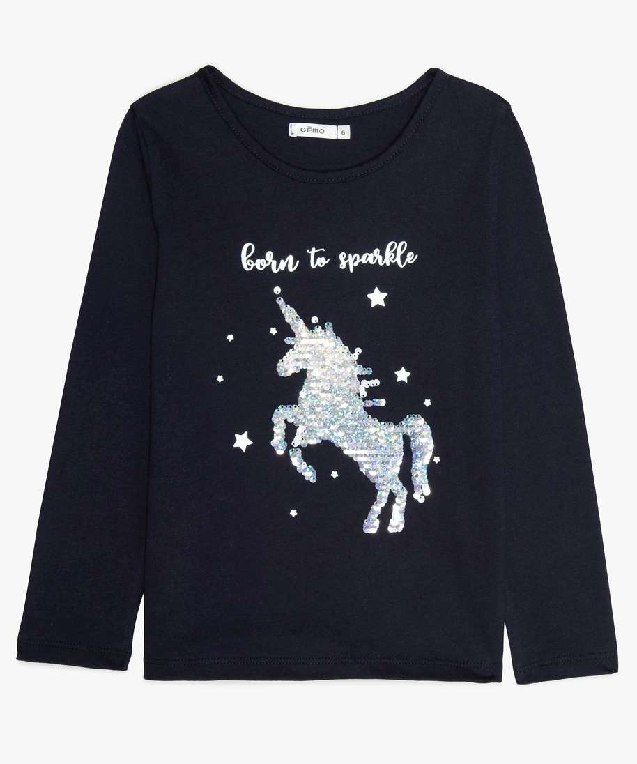 T fashion shirt fille paillettes reversibles