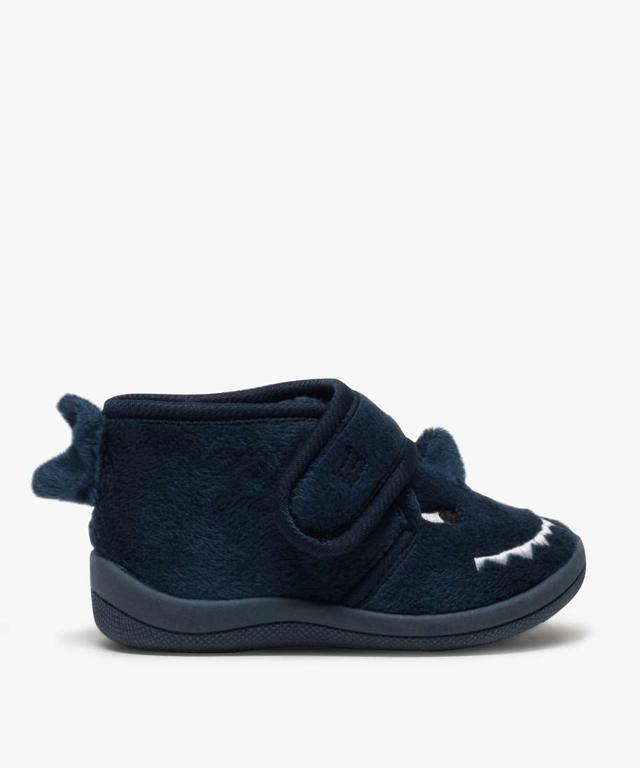 chaussons bebe garcon montants dinosaure bleu chaussons promos