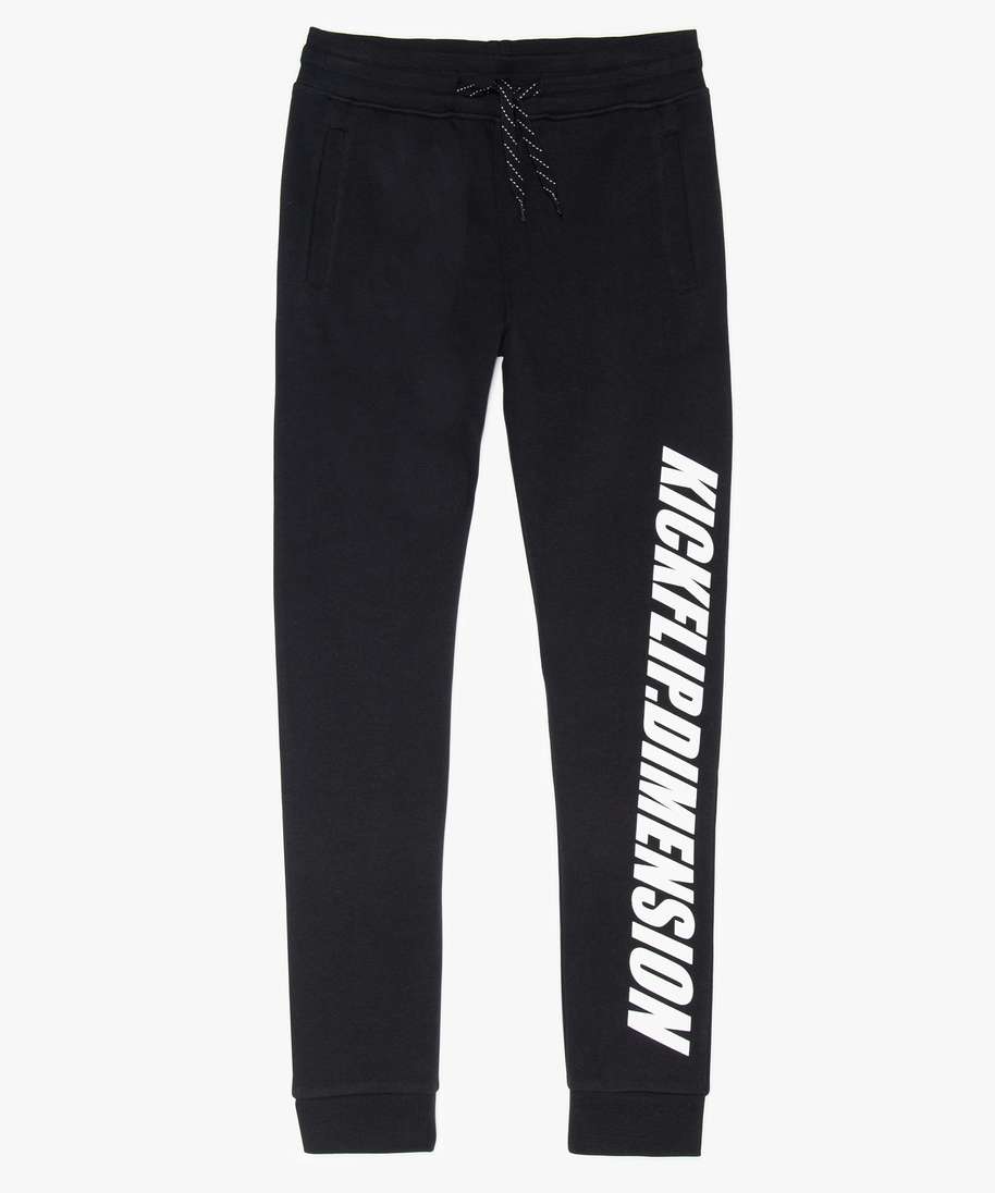 pantalon de jogging garcon avec inscription sur la jambe noir pantalons