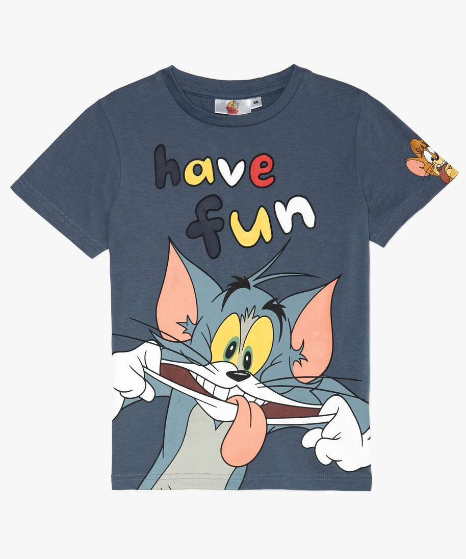 tee shirt garcon avec large motif tom and jerry bleu tee shirts