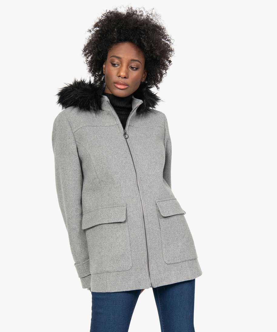 manteau court à capuche