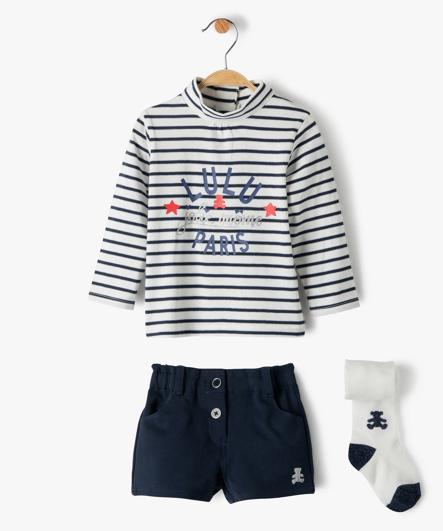 ensemble bebe fille 2 pieces lulu castagnette bleu ensembles bebe GEMO