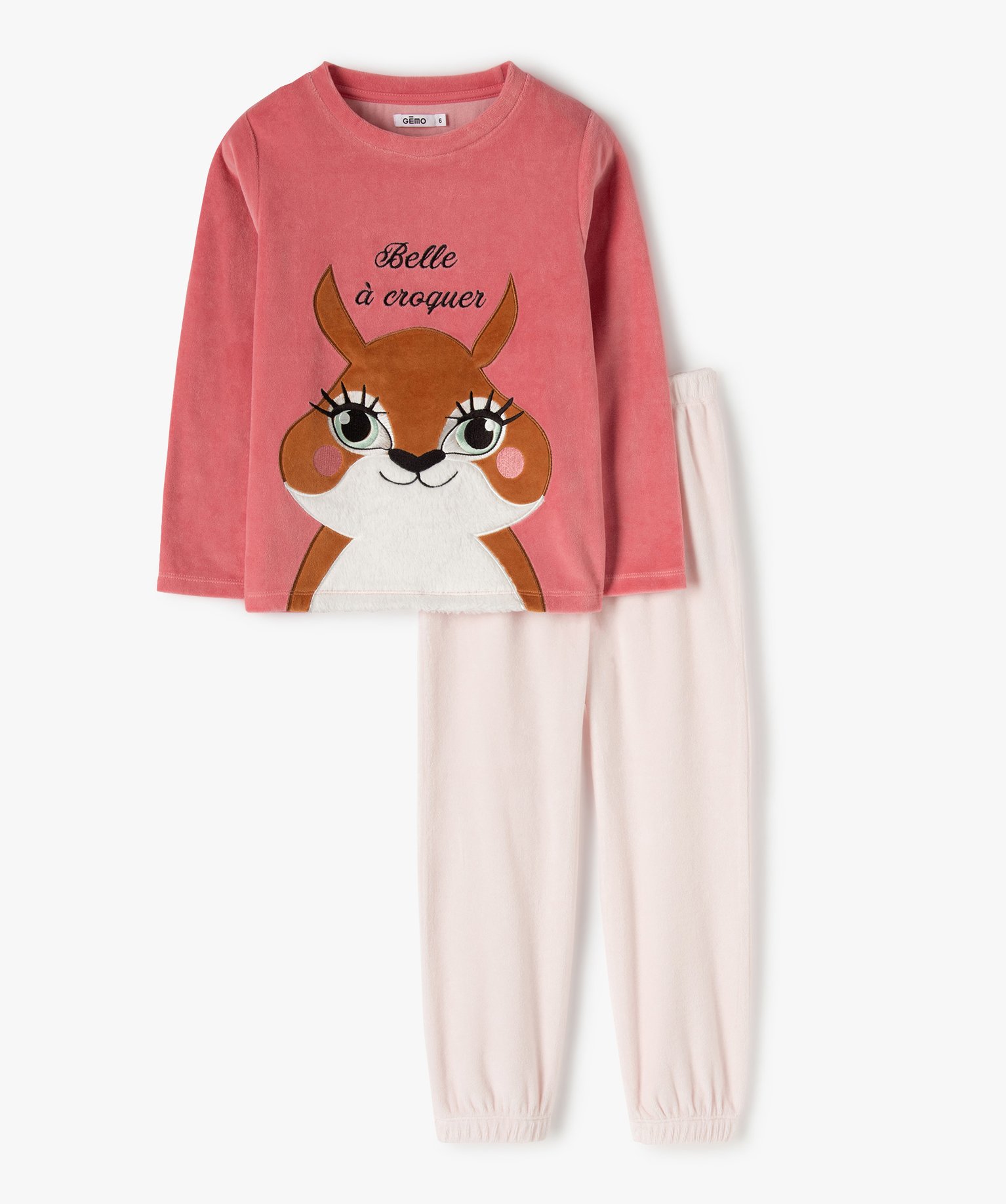 Pyjama - Velours rose Velours fille