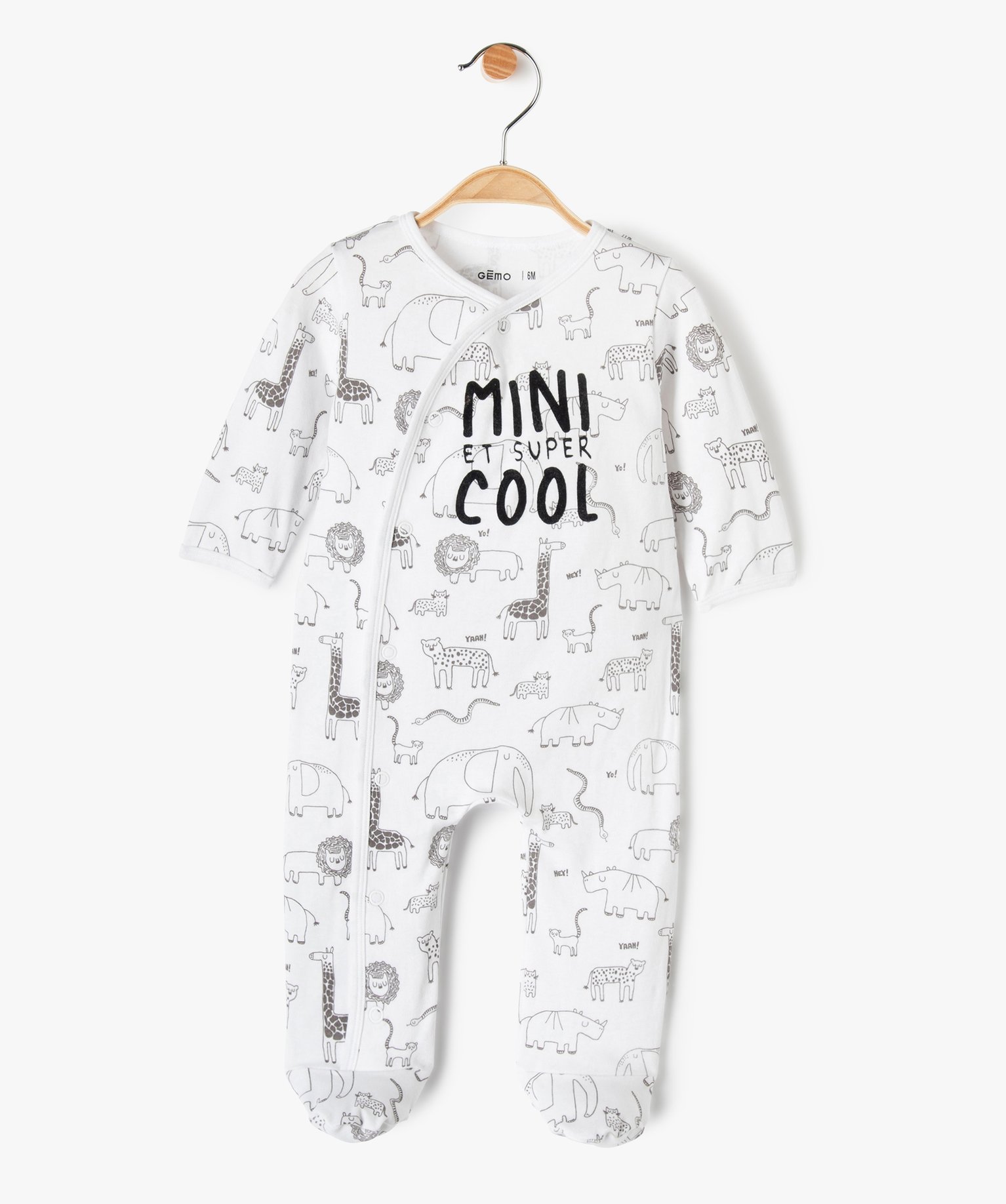 Lot de 3 pyjamas en velours bébé ouverture dos BASICS - lot blush foncé,  Bébé