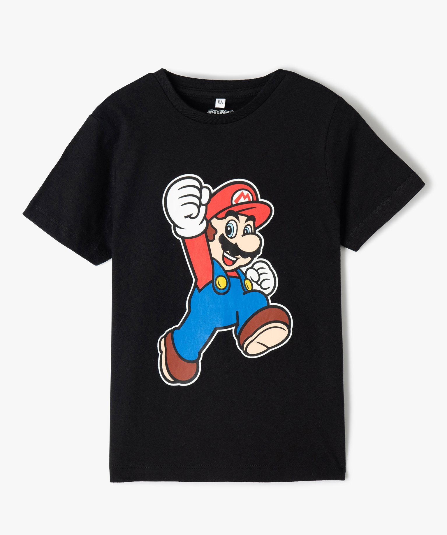 tee shirt garcon a manches courtes avec motif mario kart noir