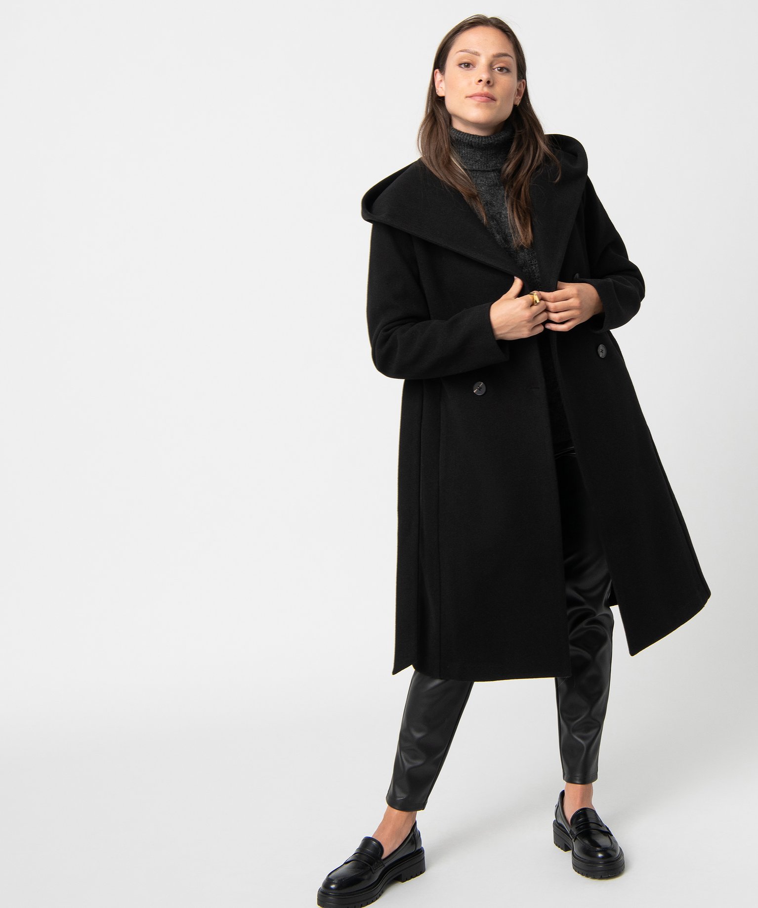 manteau noir sans capuche