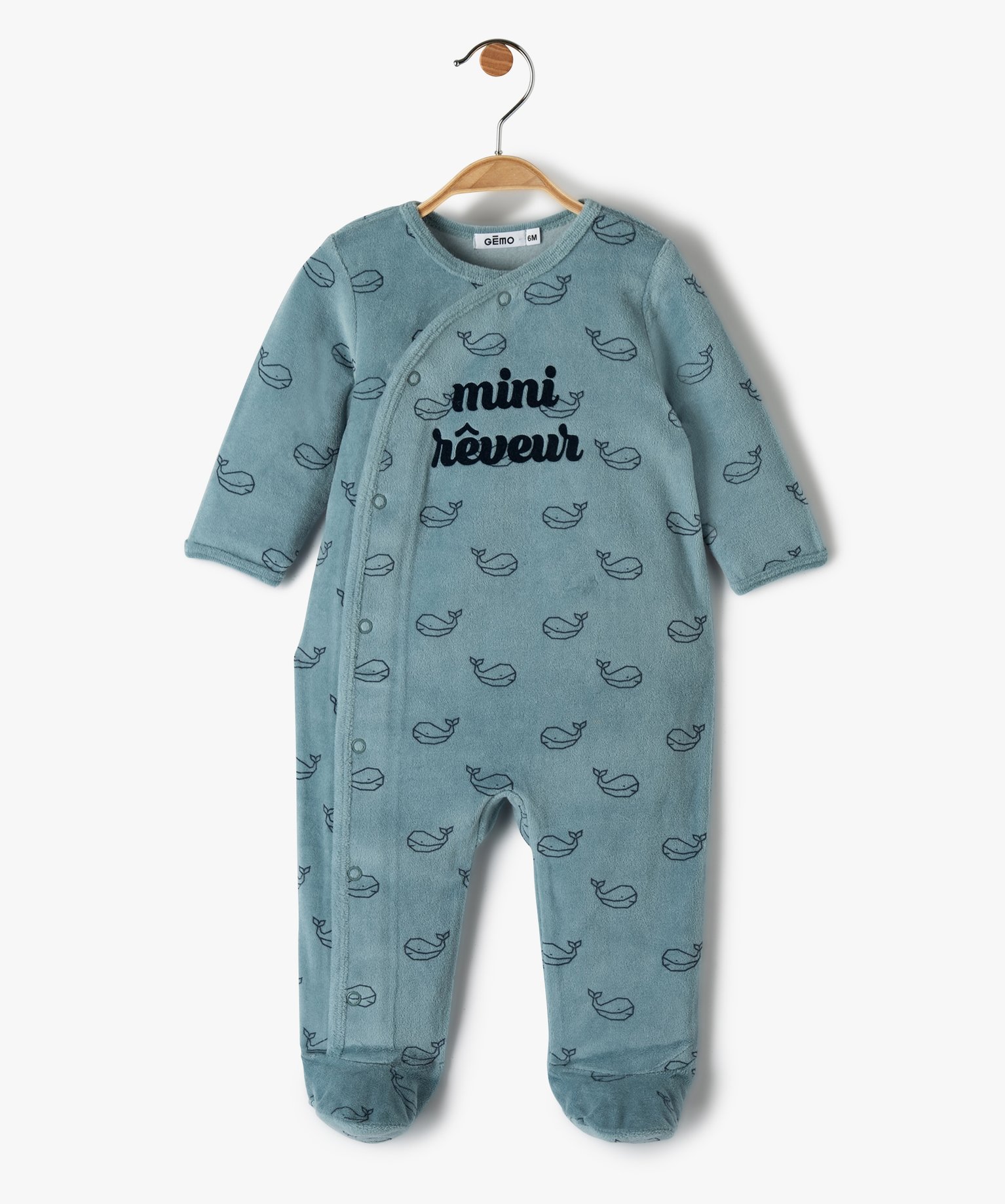 Pyjama Bébé Garçon velours étoiles Bleu