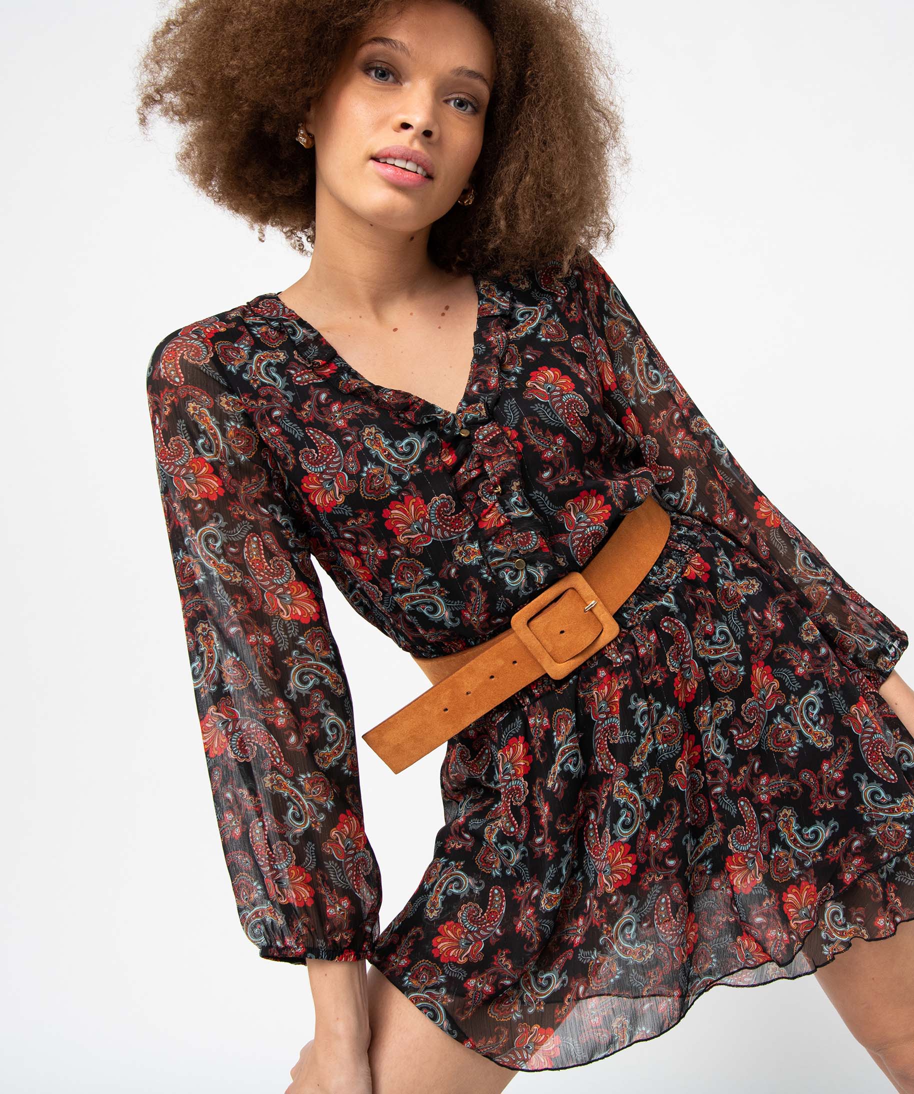 Robe motif best sale cachemire femme