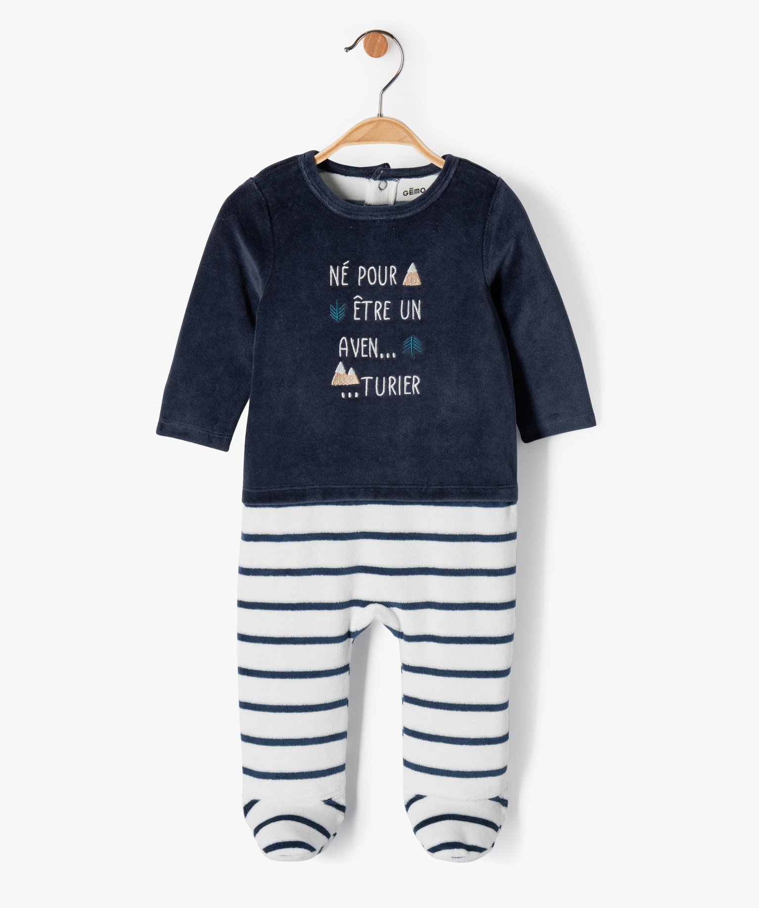 pyjama bebe garcon bicolore effet 2 en 1 bleu bebe