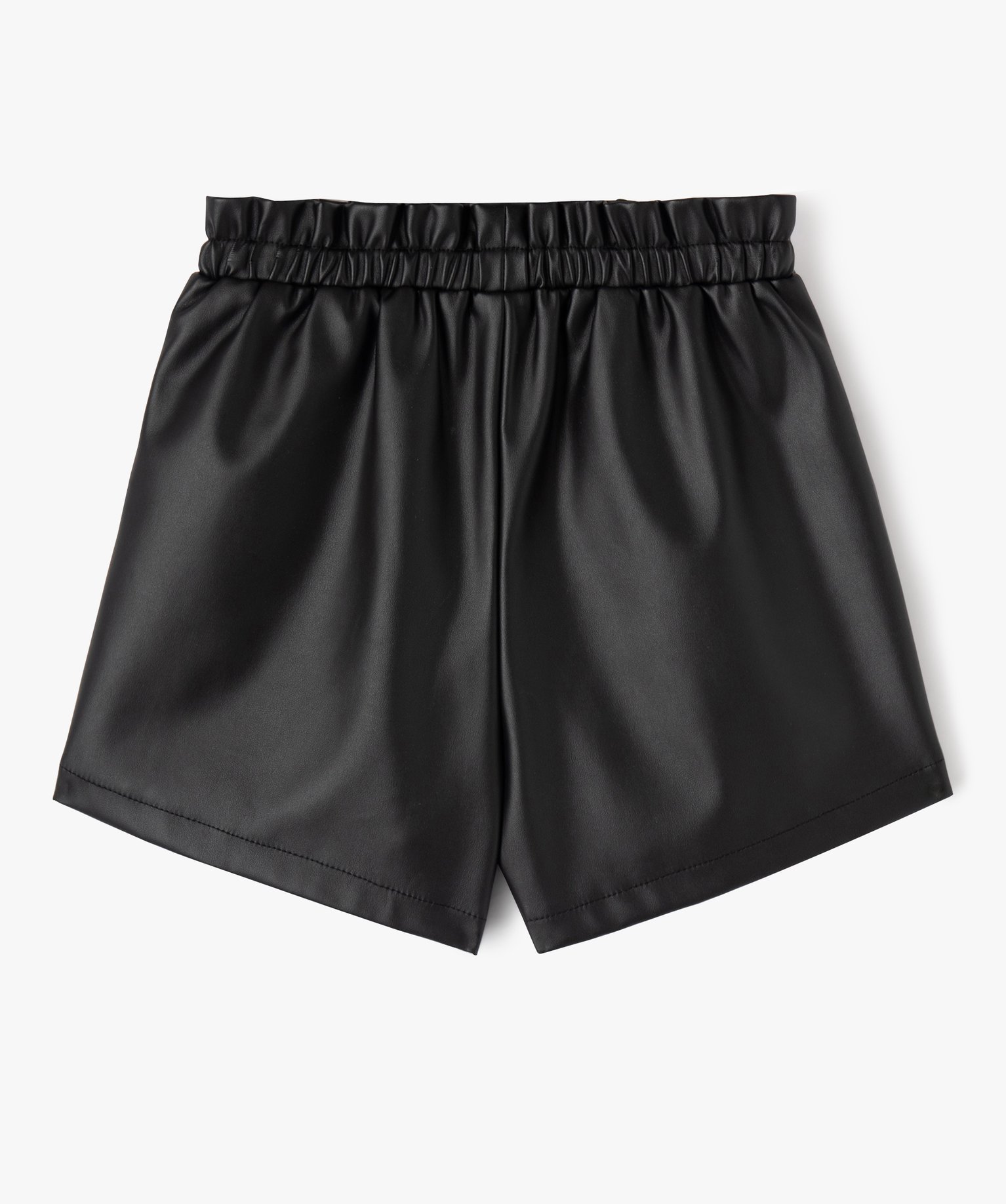 short en matiere synthetique cuir imitation fille noir shorts fille GEMO