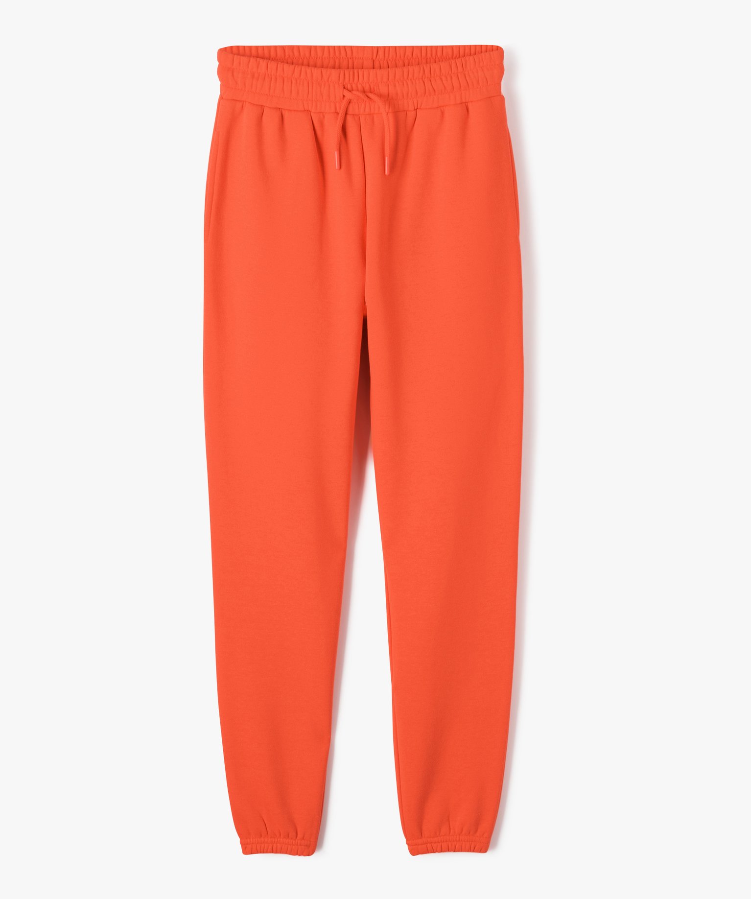 pantalon de jogging fille avec interieur molletonne orange pantalons fille GEMO