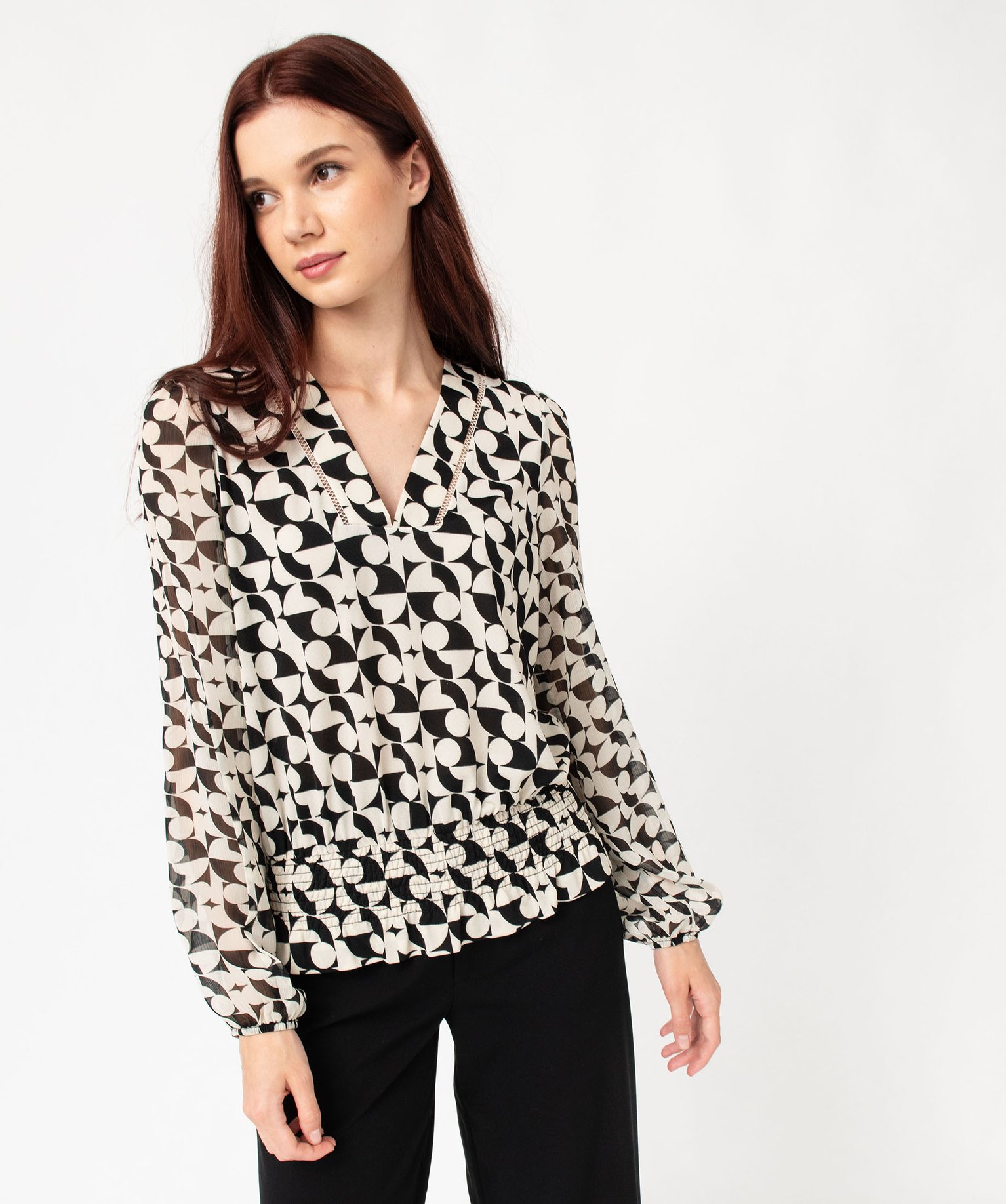 Blouse longue fluide discount femme