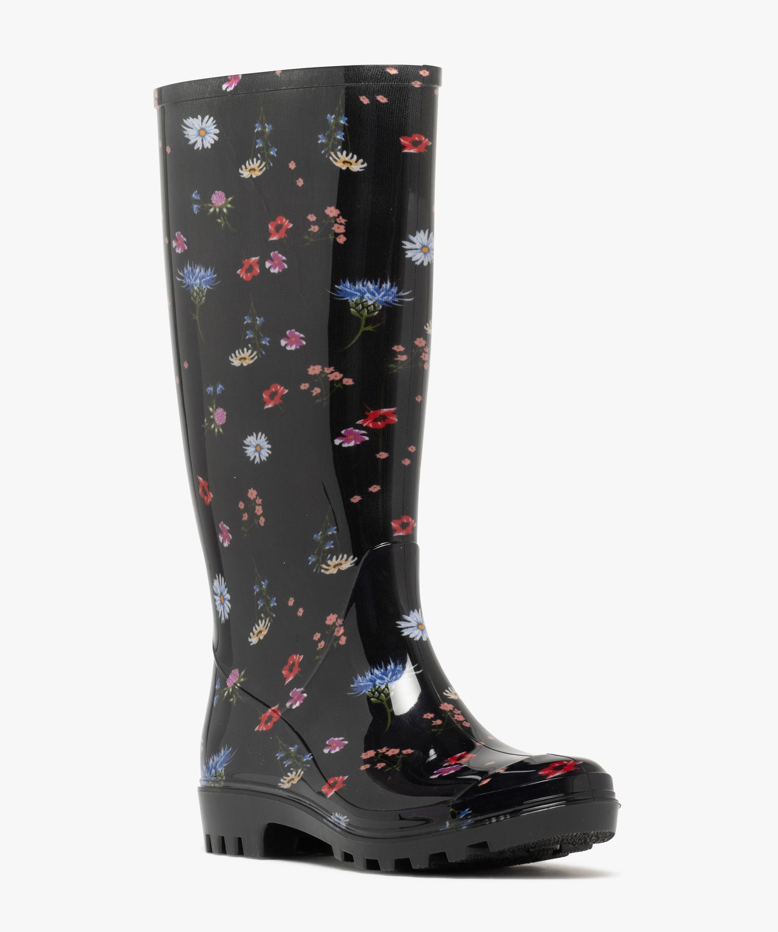 bottes de pluie femme montantes style champetre a semelle crantee multicolore femme GEMO