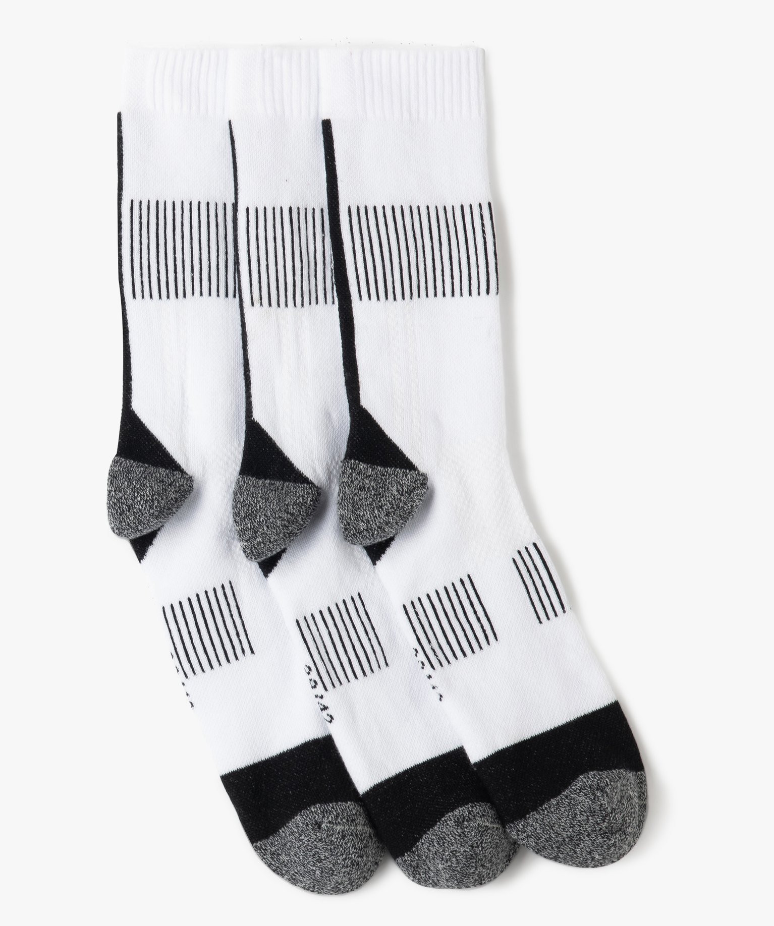 chaussettes de sport moelleuses tige haute homme lot de 3 blanc standard homme GEMO